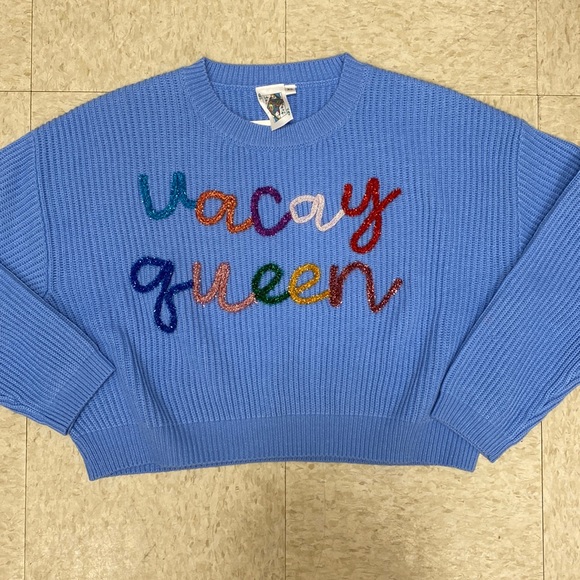 QUEEN OF SPARKLES Sweaters - NWOT Queen of Sparkles Vacay Queen Sweater